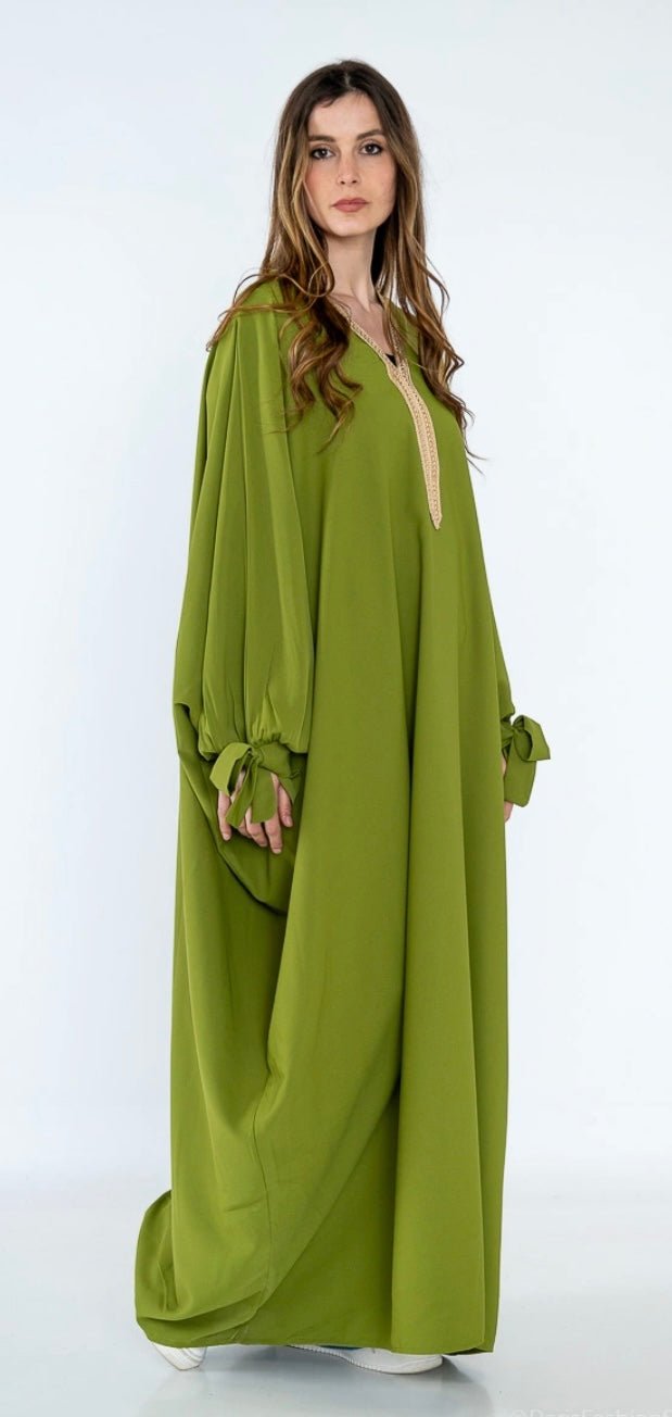 Abaya longue manches chauve - souris - leyily