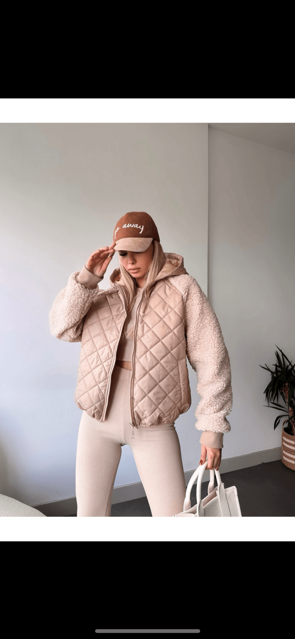 Veste doudoune bi matière à capuche - leyily