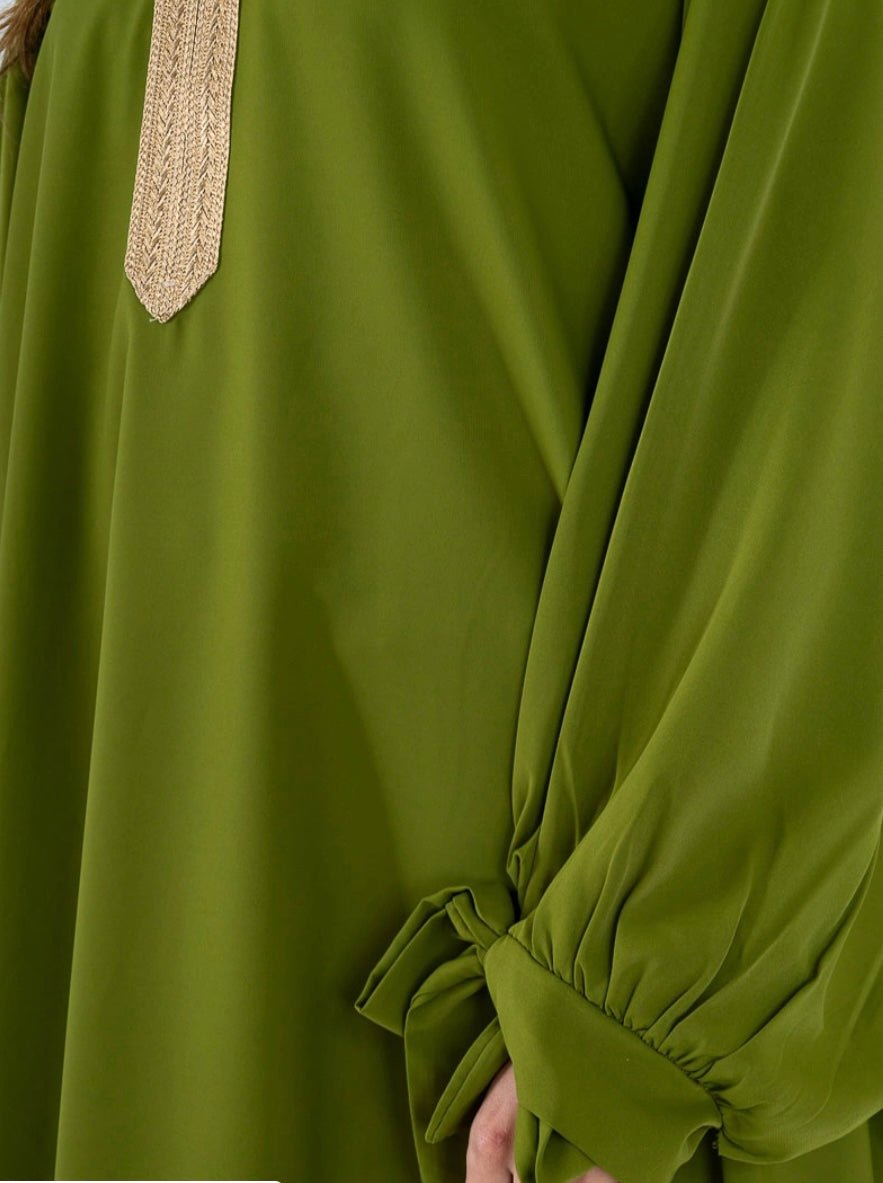 Abaya longue manches chauve - souris - leyily