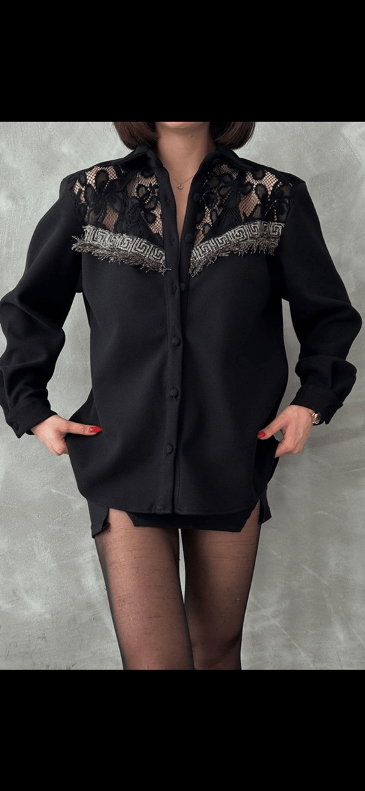Chemise détaillée en dentelle - leyily