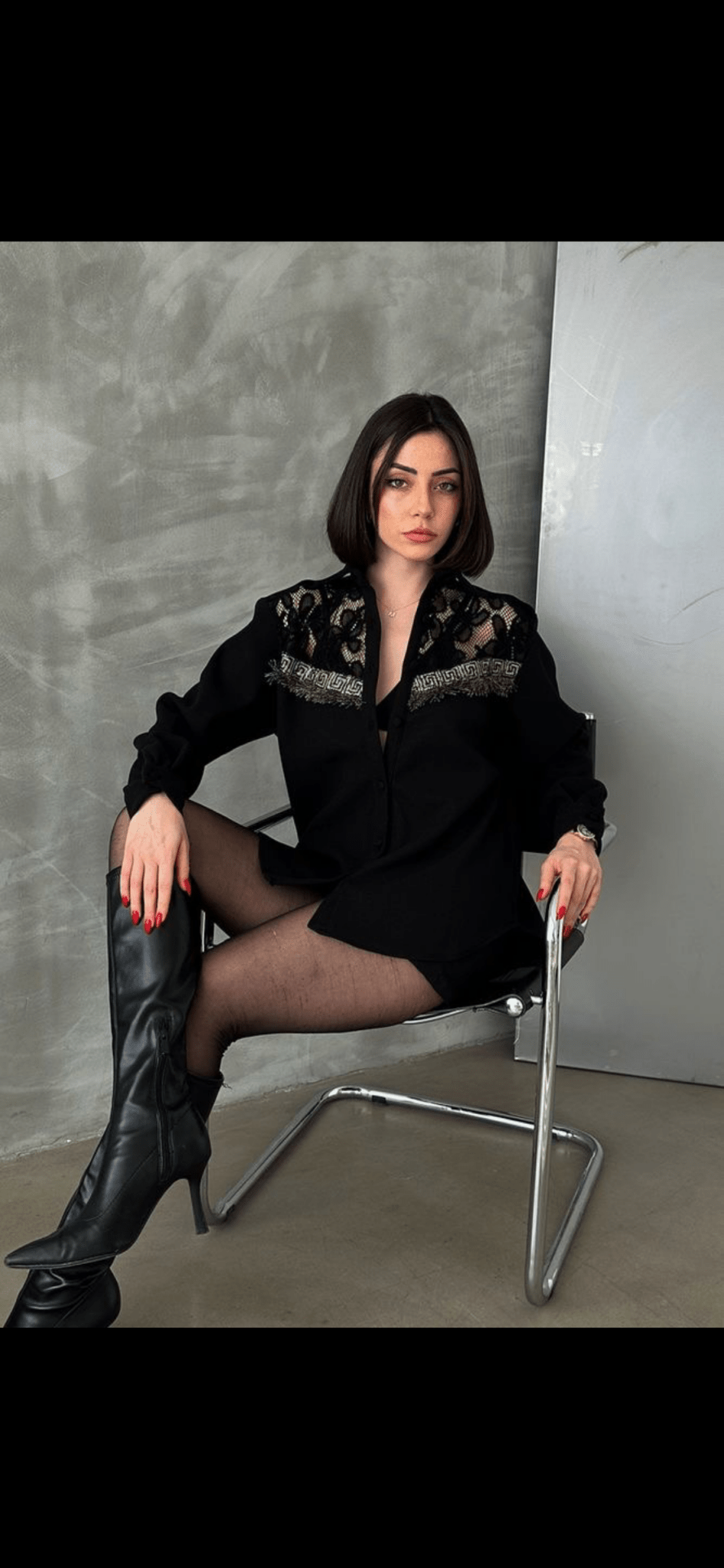 Chemise détaillée en dentelle - leyily