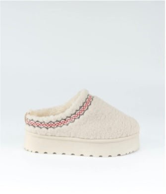 Mule chaussons fourré plate - forme - leyily
