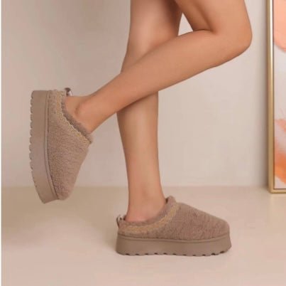 Mule chaussons fourré plate - forme - leyily