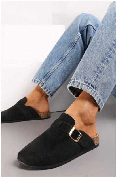 Mule en daim avec boucle - leyily