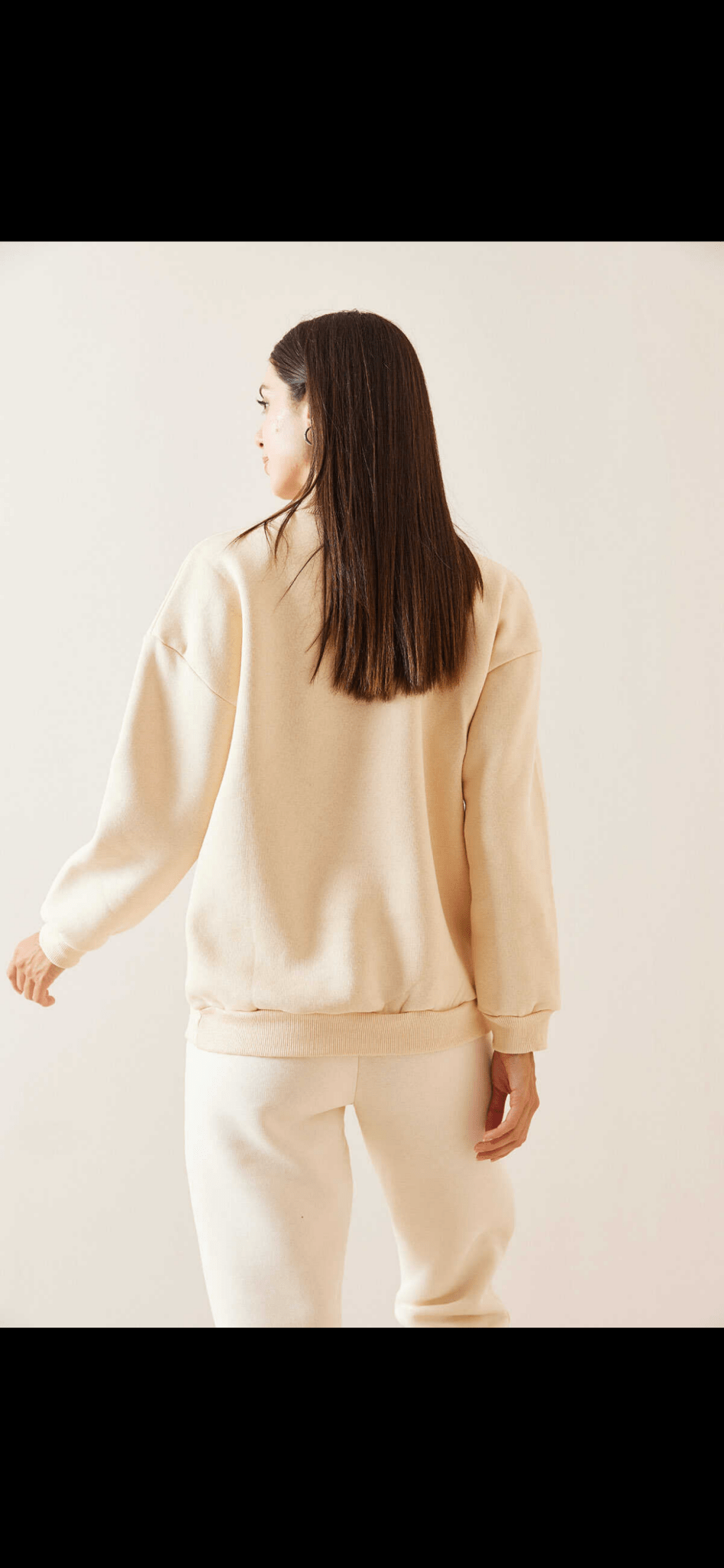 Pull sweat-shirt beige - leyily