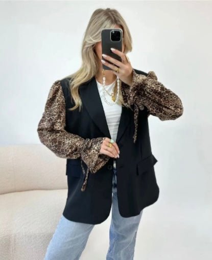 Veste manche léopard - leyily